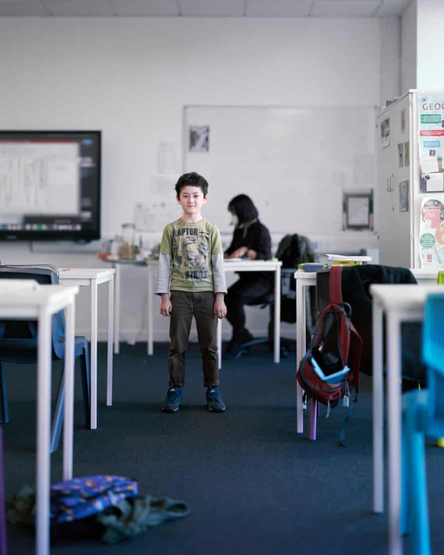 Liam, eight; his mother is Japanese, his father Australian. ‘I have been in the Japanese school for five years. I have to learn lots of spellings, which is very challenging for me. Break time is the best. I try to have fun with my friends’