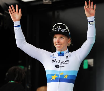 Lorena Wiebes (Team SD Worx – Protime) celebrates on the podium