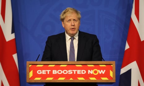 Boris Johnson during the No 10 press conference