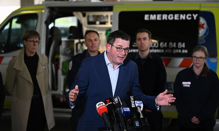 Australia news live: budget to prioritise childcare and health costs; at least 25 Covid deaths recorded 7 Daniel Andrews speaks to reporters during a press conference in Melbourne today.