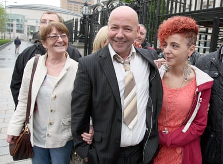 Liam Holden with family outside the Court of Appeal in Belfast in 2012 after he had his conviction for murder quashed.