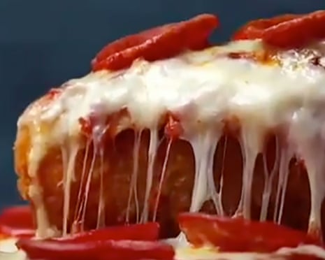 The Deep-fried BBQ Chicken-stuffed Pizzadilla starts with chicken and spices and then adds horror and complexity - as well as other pizza ingredients such as pepperoni and cheese.