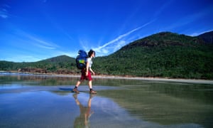 Trekking the Thorsborne Trail in Little Ramsey Bay on Hinchinbrook Island.