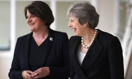 Theresa May and Arlene Foster, the leader of the Democratic Unionist Party (DUP).