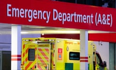 An ambulance outside an A&amp;E department in London.