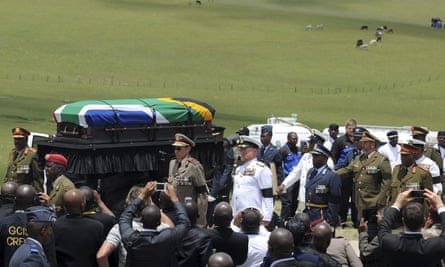 The funeral of Nelson Mandela at his tribal home in Qunu, South Africa, on 15 December 2013 in Qunu, South Africa.