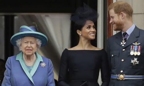 The Queen and the Duke and Duchess of Sussex in 2018