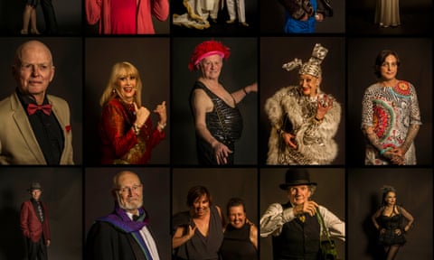 A composite of portraits at the Coming Back Out ball in Melbourne, Australia, 2017.