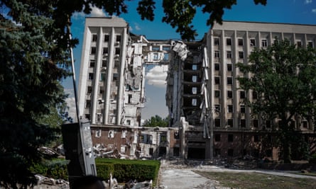 Damaged administration building in Mykolaiv