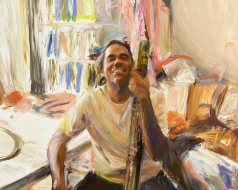 Archibald Prize 2025 finalist, Loribelle Spirovski ‘Finger painting of William Barton’, oil on canvas, 182.6 x 137 cm © the artist, image © Art Gallery of New South Wales, Jenni Carter
Sitter: William Barton
***This information and these images are embargoed until 11:30 am on 1 May 2025***