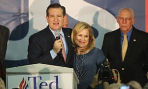 Former Republican hopeful Ted Cruz addresses supporters after winning the Iowa caucus.