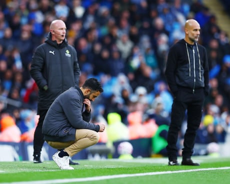 Ruben Amorim looks dejected on the touchline