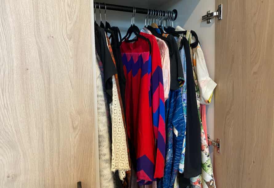 Clothes hanging in closet