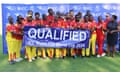 Uganda’s cricket team celebrate qualifying for the T20 World Cup