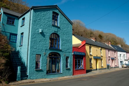 colorful shops Solva Village Pembrokeshire Wales