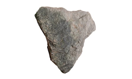 Close-up of triangular roofing slate.