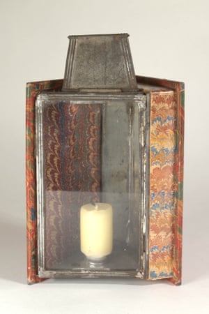 A book-shaped pocket-lantern, circa 1830.