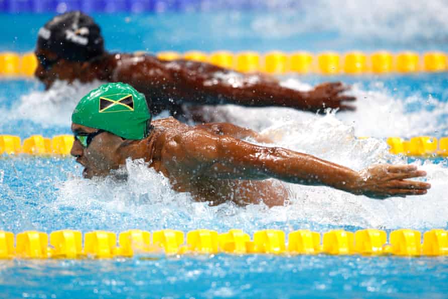 Michael Gunning competes for Jamaica in the men’s 200m butterfly heats at the 2017 world championships in Budapest.