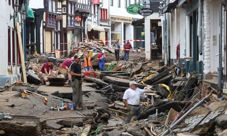 The aftermath of recent flooding in Bad Muenstereifel, Germany
