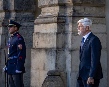 Czech president Petr Pavel arrives to a ceremony at Prague Castle in Prague, Czechia.