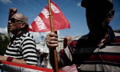 Greek pensioners at an anti-austerity rall