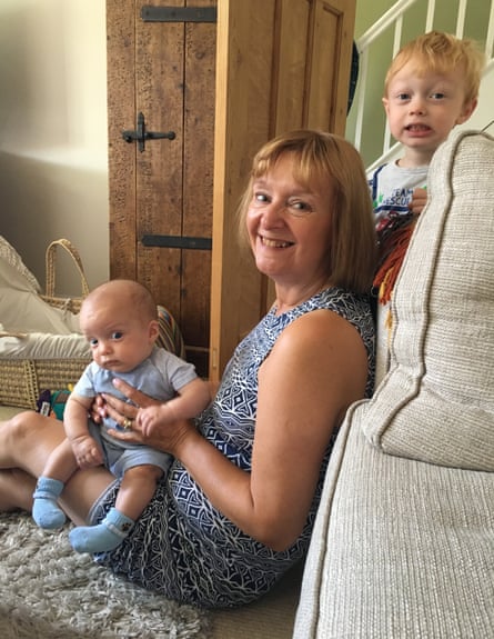 Rachael's mother with her grandchildren in June 2017.