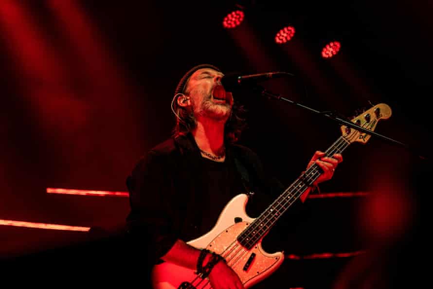 Thom Yorke of The Smile performs at Roskilde festival.