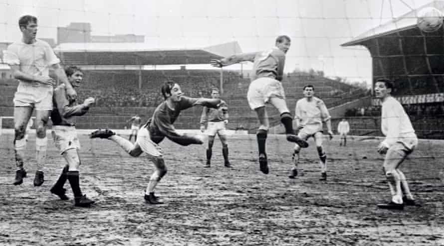 Alex Ferguson scores for Rangers in a 5-0 league win at home against Stirling Albion in March 1968.