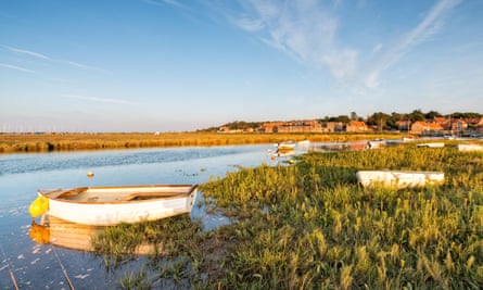 biggest tour bus The marshes at Blakeney.
