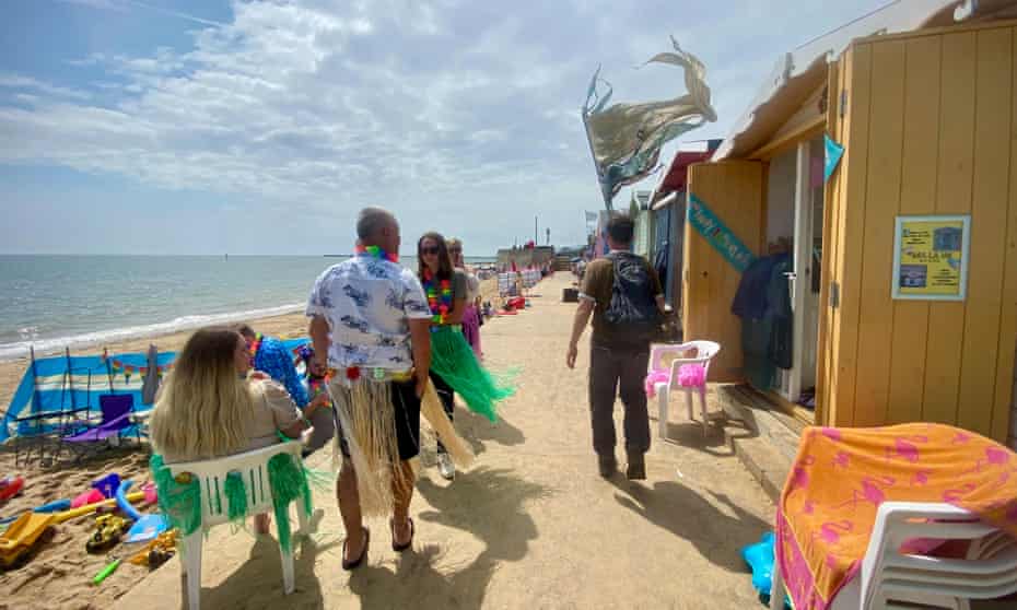 I will walk 500 miles … on an art trail along Essex’s lost coast 1 Passing through Clacton behind the Beach of Dreams flag.