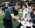 Marco Silva with fans after Fulham beat Newcastle