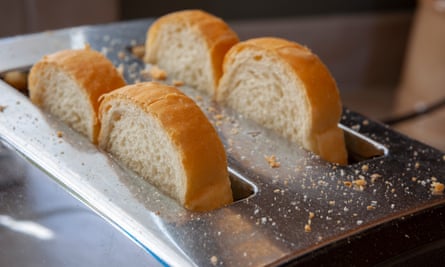 Toaster with bread in it