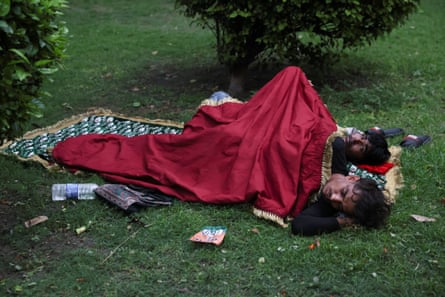 ‘Cockroach’ Janta Party supporters sleep in a park
