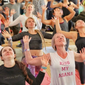 Yoga session at Soul Circus festival, Gloucestershire