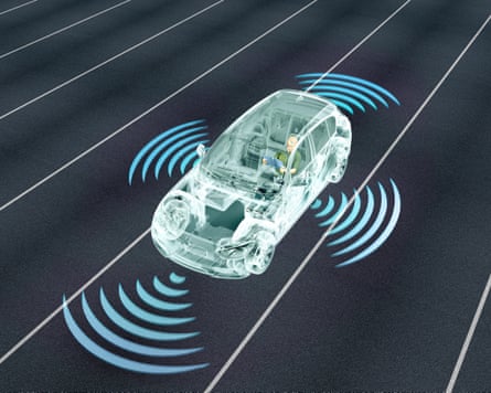 an illustration of sound waves emanating out of a car from all sides