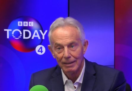 Tony Blair is interviewed on the BBC’s Today programme.