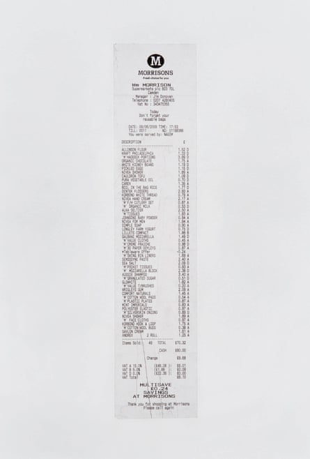 Ceal Floyer, Monochrome Till Receipt (White), 1999.