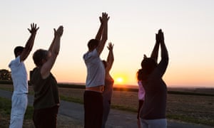 People practising yoga