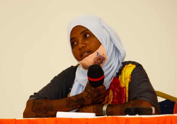 Zulfa Hassan, a member of the Mtangawanda Mangrove Restoration Women Group, at a workshop.