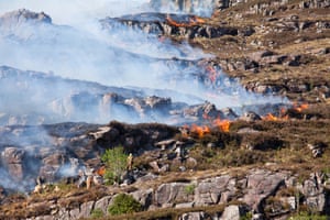 A wildfire in Torridon Hill, Scotland