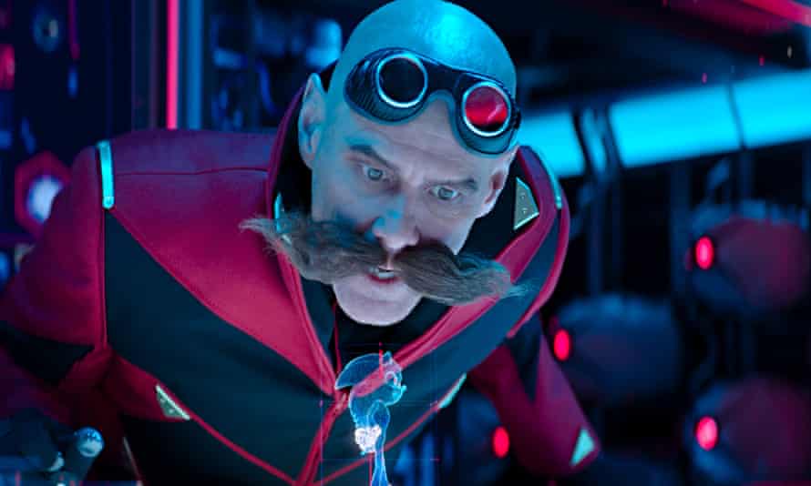 Because one is never un oeuf … Jim Carrey as Dr Eggman in Sonic the Hedgehog 2.