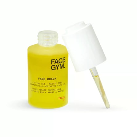 FaceGym Face Coach Q10 face oil yellow bottle and pippette