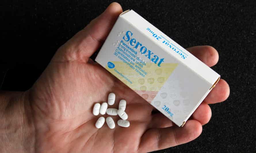 A Seroxat box and pills