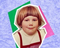 Young girl with red hair cut in a page boy style