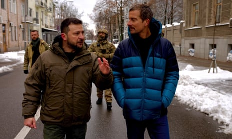 Bear Grylls and Ukrainian president Volodymyr Zelenskiy