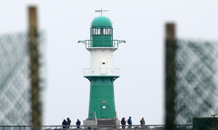 The 19th-century lighthouse in Warnemunde