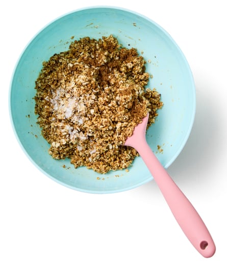 Felicity Cloake’s oatcakes 04c - mixing the ingredients with a spoon