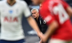 José Mourinho watches his Tottenham side take on Manchester United