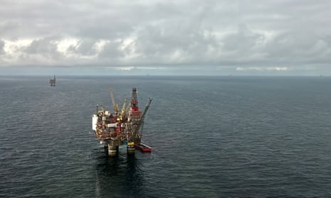 Oil rig in North Sea.