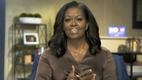 'In over his head': Michelle Obama delivers rebuke of Trump in DNC speech – video
